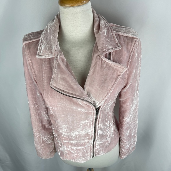 BB Dakota pink velvet moto jacket - Picture 4 of 13